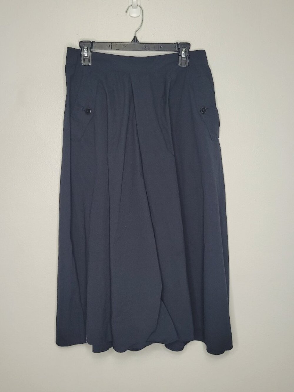 SJ Wani dark navy blue utility streetwear extra wide cropped pants